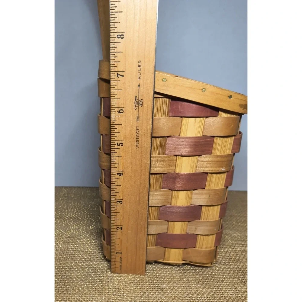 Stars & Stripes American Flag Basket W Handle Americana Home Decor Table Or Wall